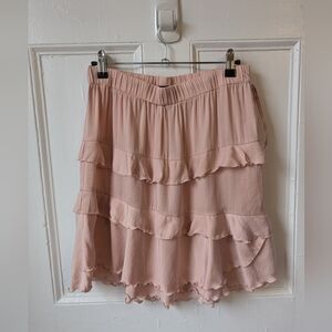 Who What Wear Pink Ruffle Mini Skirt - Size S
